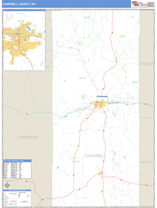 Campbell County, Wyoming Zip Code Wall Map