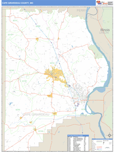 Cape Girardeau County, Missouri Zip Code Wall Map