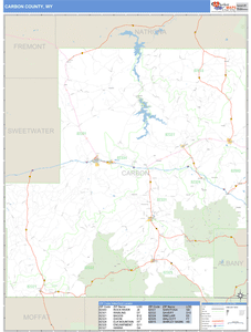 Carbon County, Wyoming Zip Code Wall Map