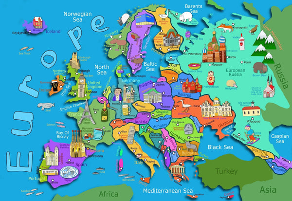 Kids Map of Europe Maps.com