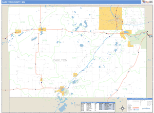 Carlton County, Minnesota Zip Code Wall Map