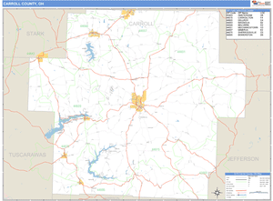 Carroll County, Ohio Zip Code Wall Map