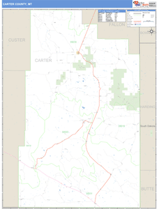 Carter County, Montana Zip Code Wall Map