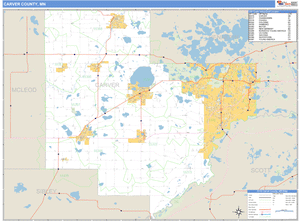 Carver County, Minnesota Zip Code Wall Map