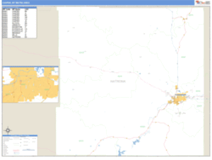 Casper, Wyoming Metro Area Wall Map