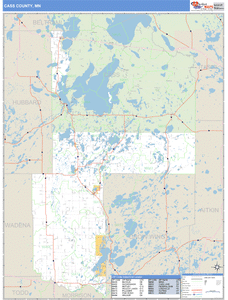 Cass County, Minnesota Zip Code Wall Map
