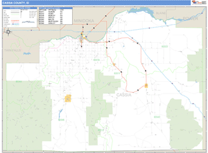 Cassia County, Idaho Zip Code Wall Map