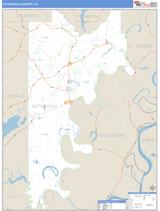 Catahoula County, Louisiana Zip Code Wall Map