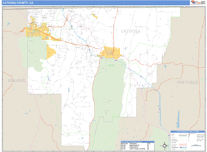 Catoosa County, Georgia Zip Code Wall Map