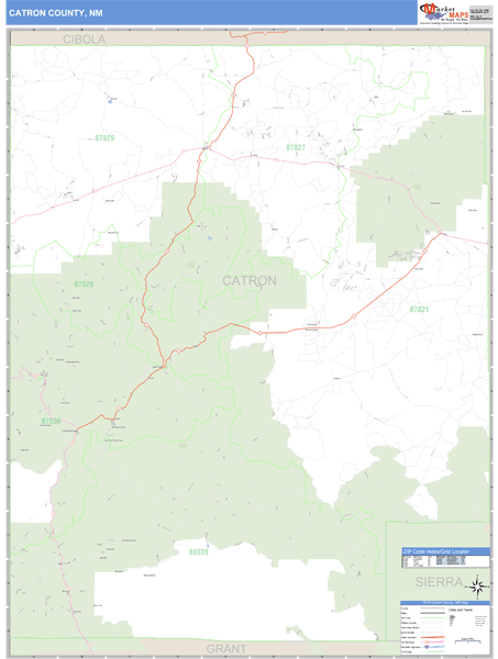 Catron County, New Mexico Zip Code Wall Map Market Maps (IDI)
