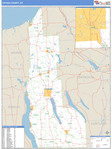 Cayuga County, New York Zip Code Wall Map