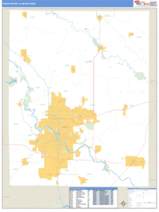 Cedar Rapids, Iowa Metro Area Wall Map
