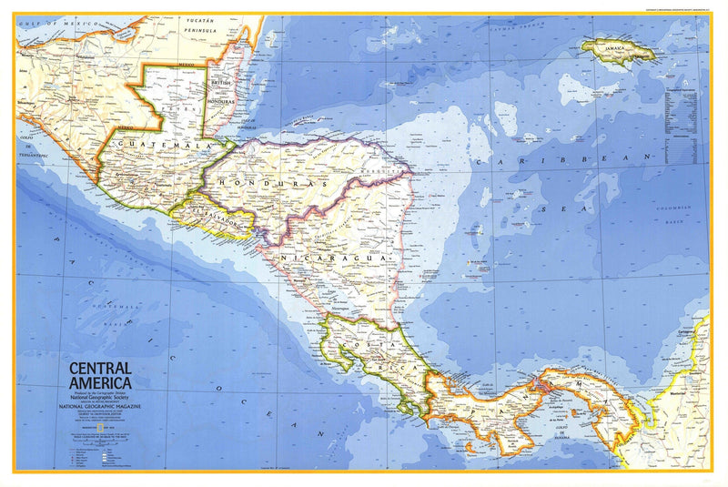 Central America Map 1973 Maps.com