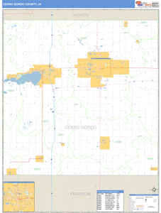 Cerro Gordo County, Iowa Zip Code Wall Map