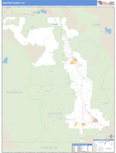 Chaffee County, Colorado Zip Code Wall Map