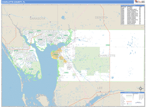 Charlotte County, Florida Zip Code Wall Map