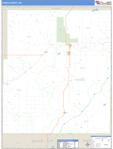 Chase County, Kansas Zip Code Wall Map