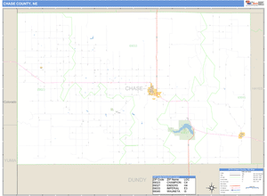 Chase County, Nebraska Zip Code Wall Map