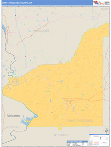 Chattahoochee County, Georgia Zip Code Wall Map