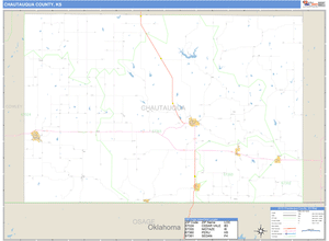 Chautauqua County, Kansas Zip Code Wall Map