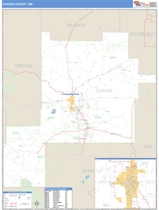 Chaves County, New Mexico Zip Code Wall Map