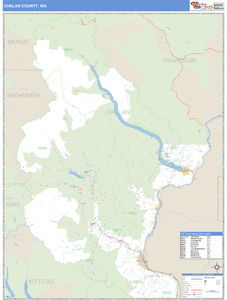 Chelan County, Washington Zip Code Wall Map