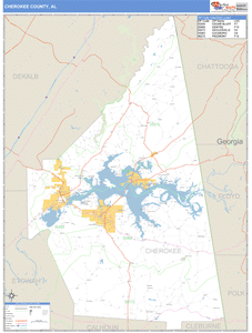 Cherokee County, Alabama Zip Code Wall Map