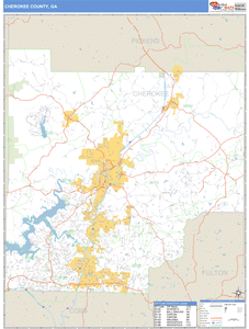 Cherokee County, Georgia Zip Code Wall Map