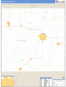 Cherokee County, Iowa Zip Code Wall Map