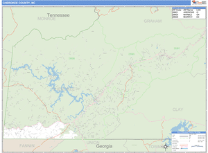Cherokee County, North Carolina Zip Code Wall Map