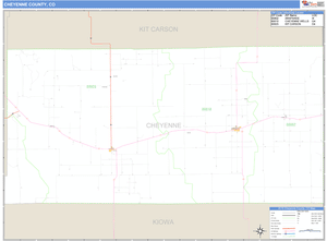 Cheyenne County, Colorado Zip Code Wall Map
