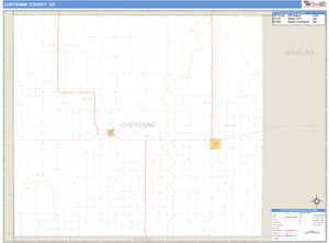 Cheyenne County, Kansas Zip Code Wall Map