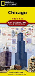 Chicago, Illinois City Destination Map and Travel Guide by National Geographic Maps