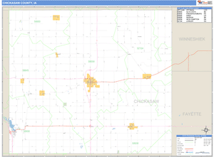 Chickasaw County, Iowa Zip Code Wall Map