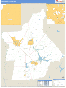 Chico-Paradise, California Metro Area Wall Map
