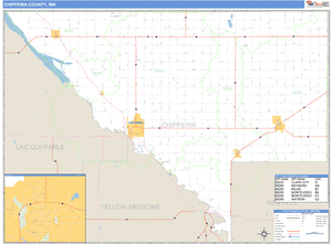 Chippewa County, Minnesota Zip Code Wall Map