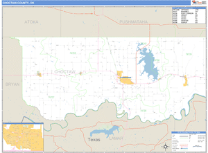 Choctaw County, Oklahoma Zip Code Wall Map