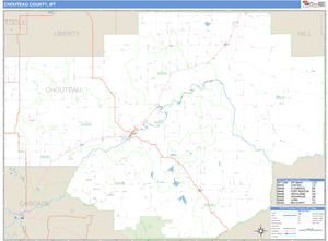 Chouteau County, Montana Zip Code Wall Map
