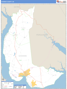 Chowan County, North Carolina Zip Code Wall Map
