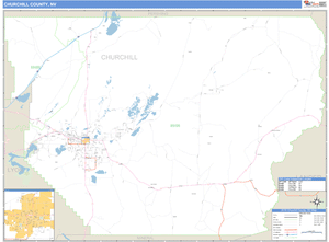 Churchill County, Nevada Zip Code Wall Map