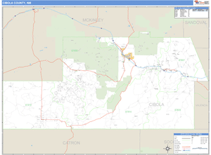 Cibola County, New Mexico Zip Code Wall Map
