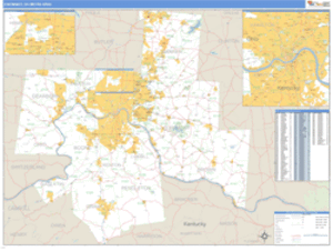 Cincinnati, Ohio Metro Area Wall Map