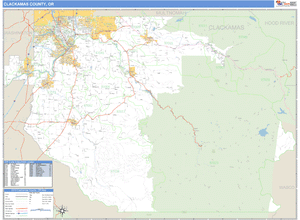 Clackamas County, Oregon Zip Code Wall Map