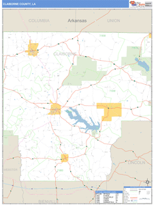 Claiborne County, Louisiana Zip Code Wall Map
