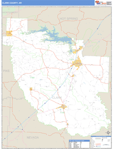 Clark County, Arkansas Zip Code Wall Map