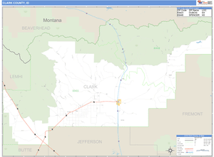 Clark County, Idaho Zip Code Wall Map