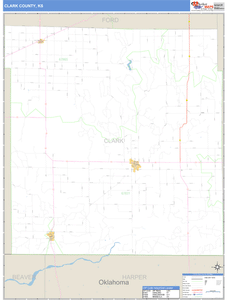 Clark County, Kansas Zip Code Wall Map