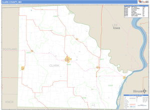 Clark County, Missouri Zip Code Wall Map