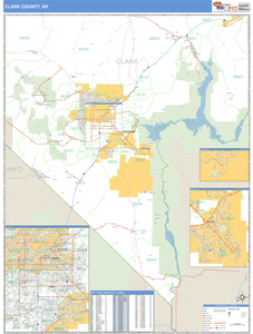 Clark County, Nevada Zip Code Wall Map