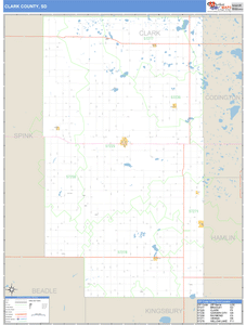 Clark County, South Dakota Zip Code Wall Map